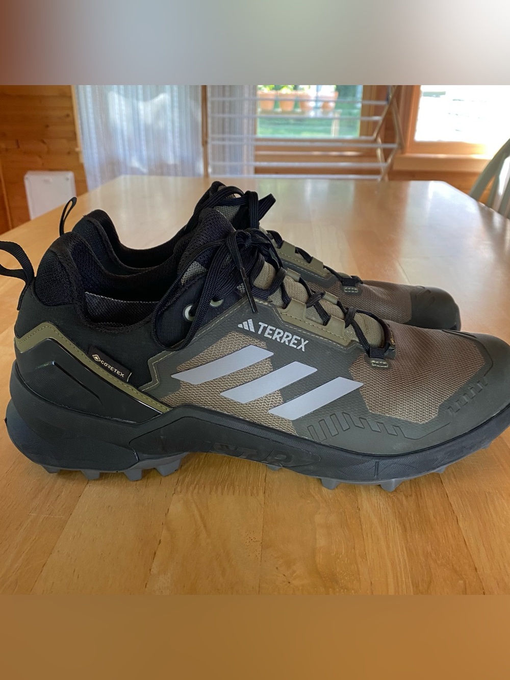 adidas Terrex Swift R Men's Hiking Shoes - Olive Green Black Size 13